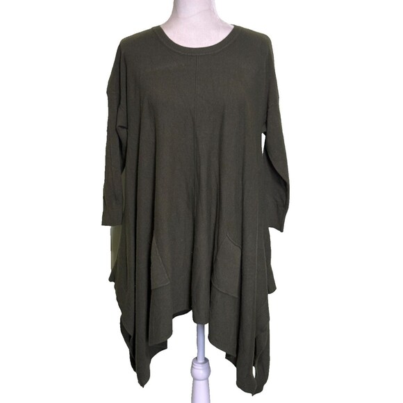 Simply Couture Women's Oversized Lagenlook Asymmetrical Fall Sweater Pockets XL - Picture 1 of 6